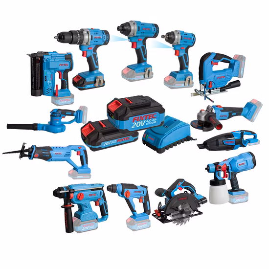 Fixtec 20V 0-350/0-1400rpm Cordless Drill with Impact Function Cordless Combo Kits